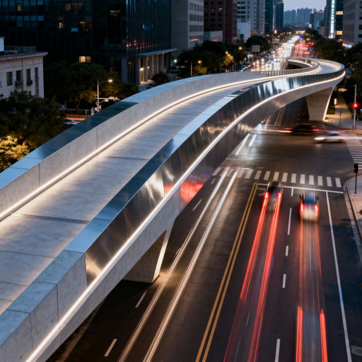 Sleek Concrete Pedestrian Bridge