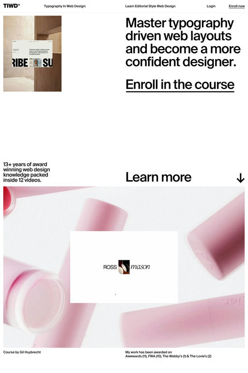 Typography In Web Design website screenshot