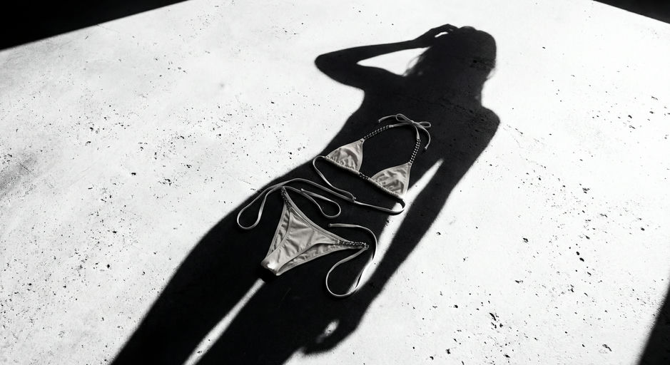 High Contrast Concrete Shadow Woman