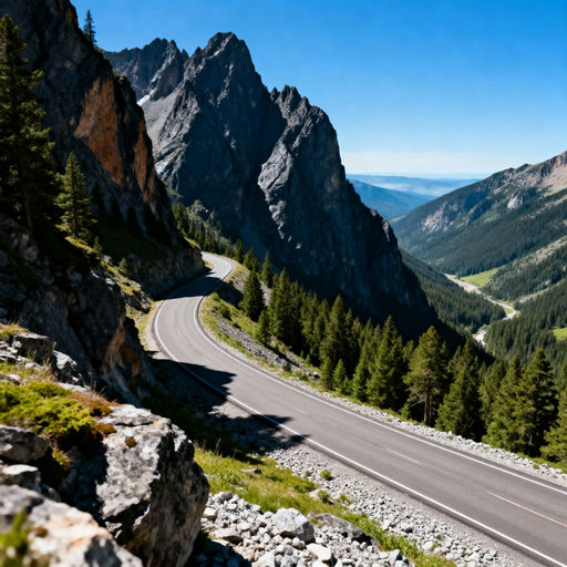 Mountain Pass Midday Sunlight
