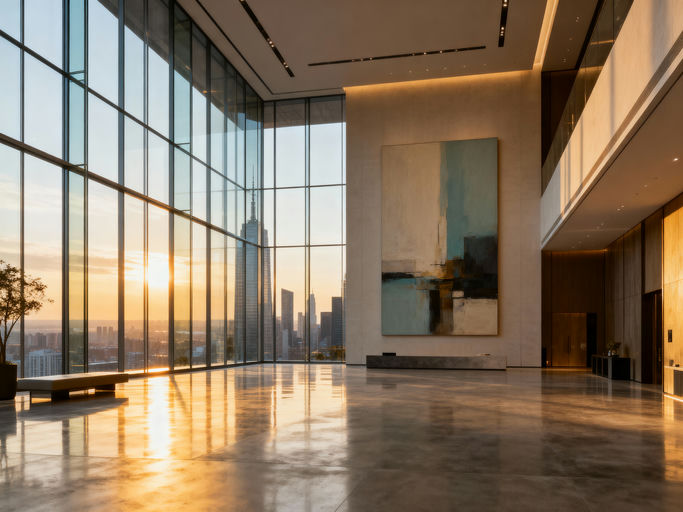 Minimalist Skyscraper Lobby View