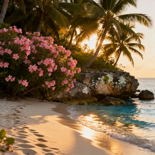 Tropical Beach Dappled Sunlight