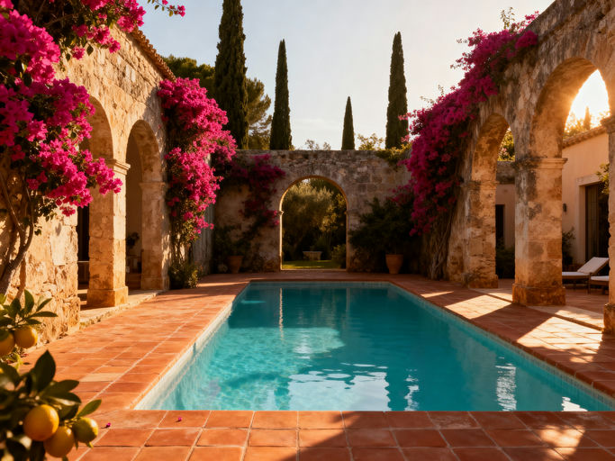 Secluded Villa Pool Mediterranean Charm