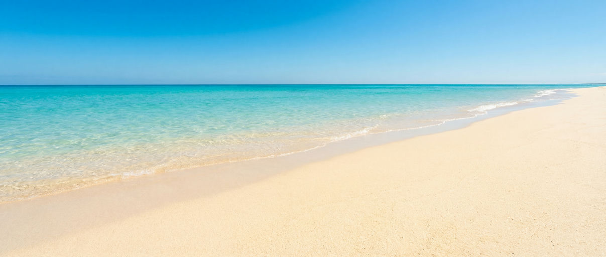 Bright Beach Under Blue Sky