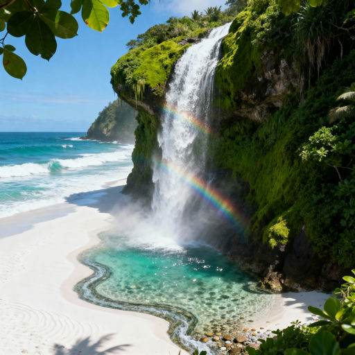 Waterfall Meets Ocean Beach