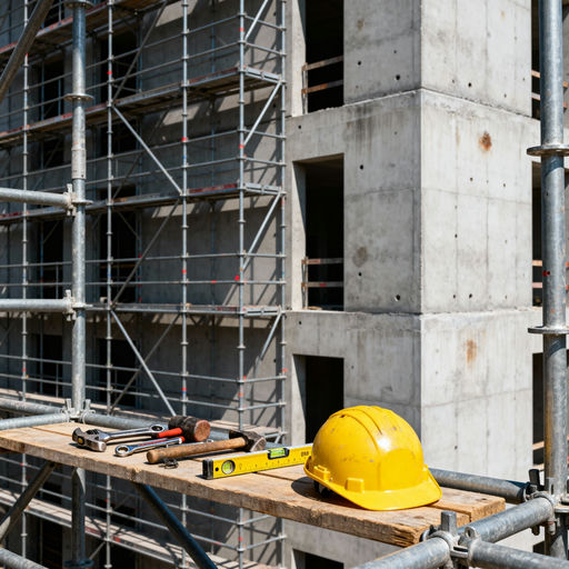 Geometric Scaffolding Concrete Facade