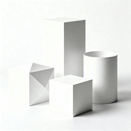 Minimalist White Geometric Blockscape