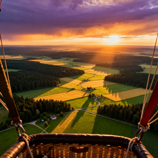 Hot Air Balloon Sunset View