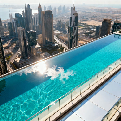 Dubai Skyscraper Infinity Pool Midday