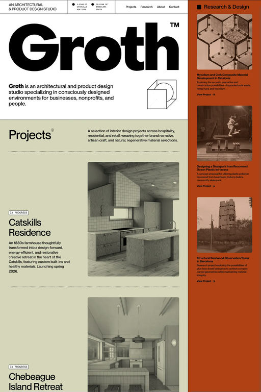 Groth Studio website screenshot