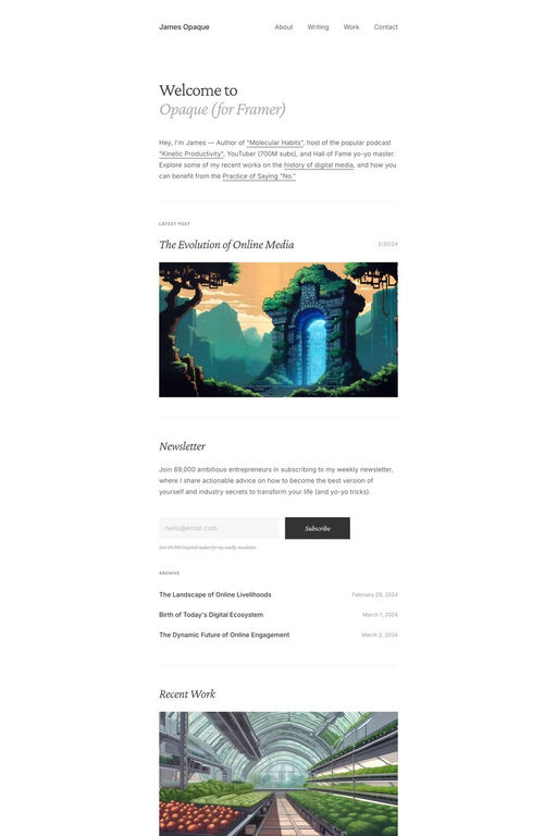 Opaque template screenshot