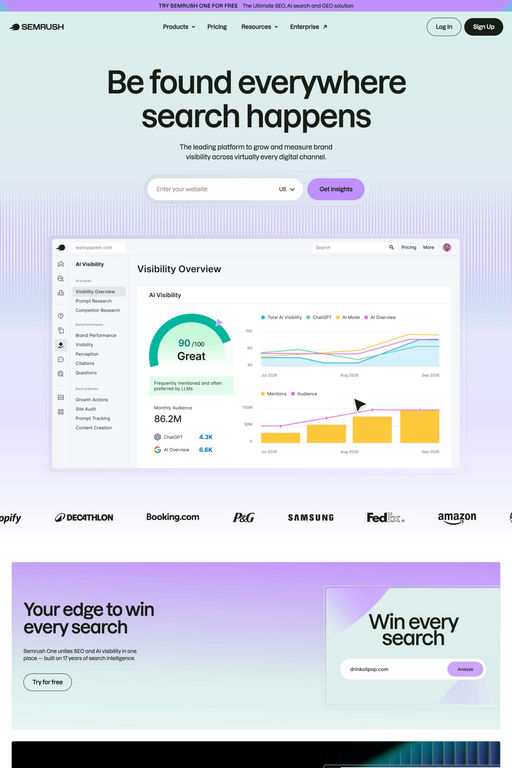 Semrush website screenshot