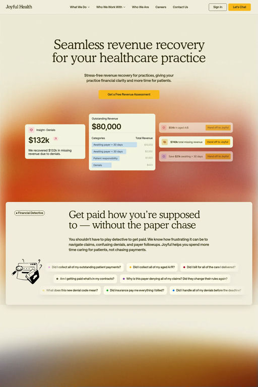 Joyful Health website screenshot