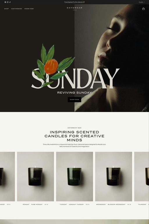 Daydream 1820 website screenshot