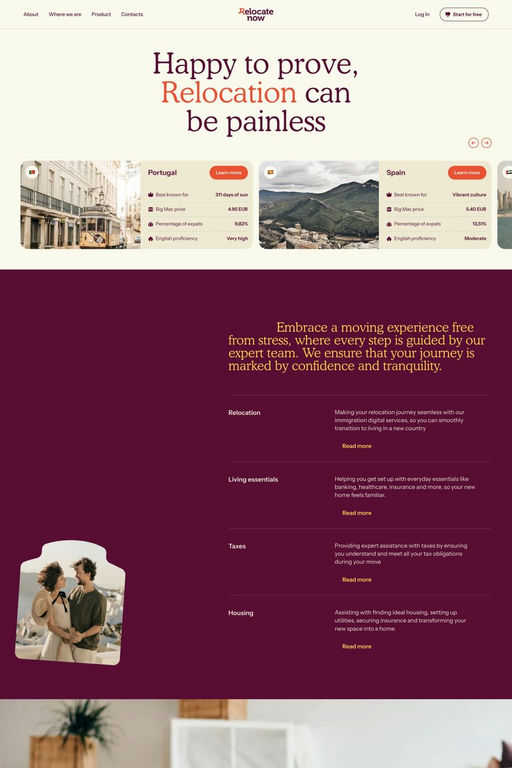 Relocate Now website screenshot
