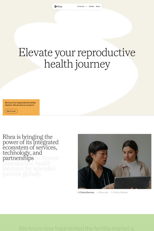 Rhea website screenshot