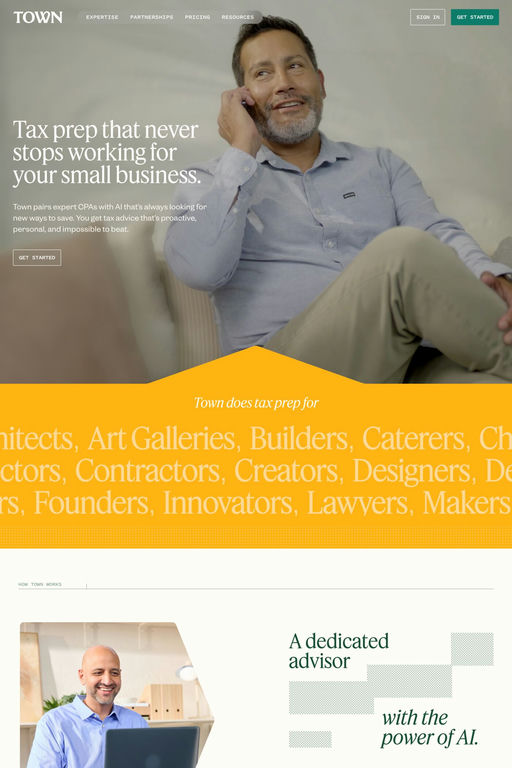 Town website screenshot