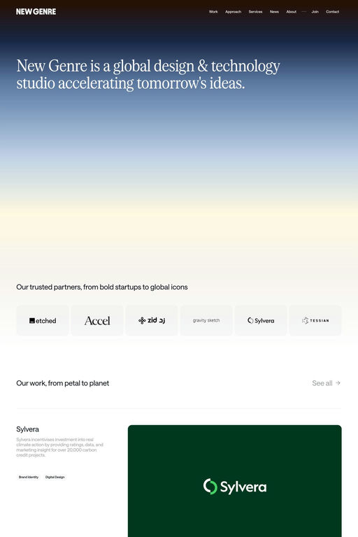 New Genre website screenshot