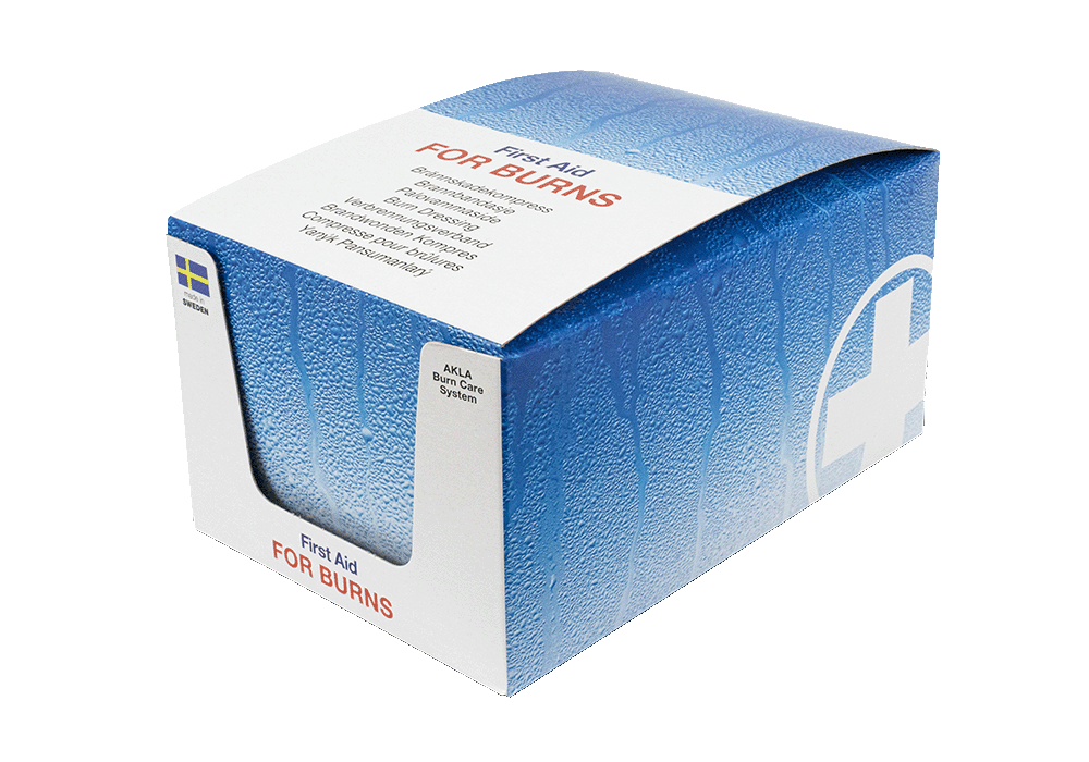 Dressing FOR BURNS 10x10cm, display including 10 compresses