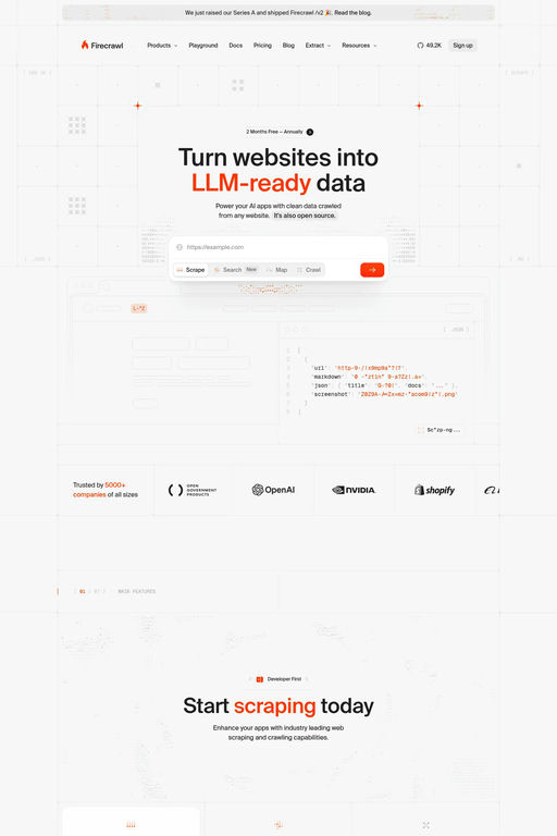 Firecrawl website screenshot