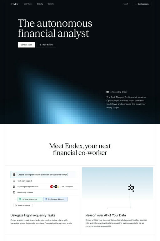 Endex website screenshot