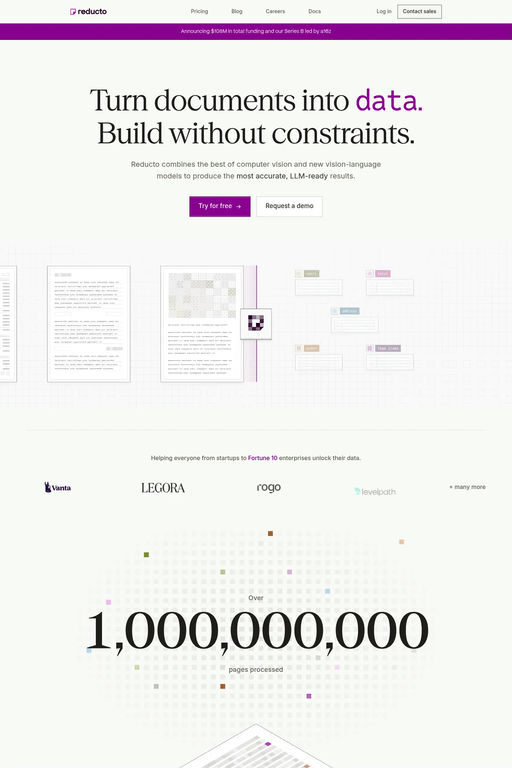 Reducto website screenshot