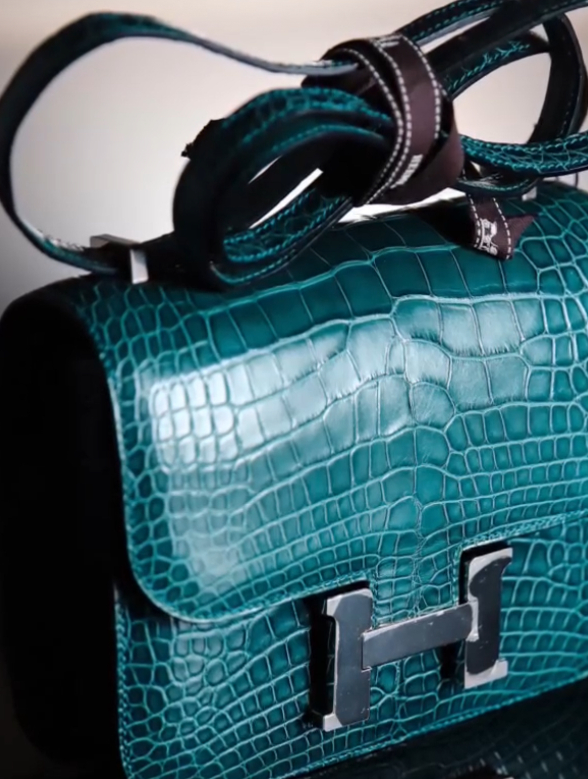 A Teal Croc Hermes Constance