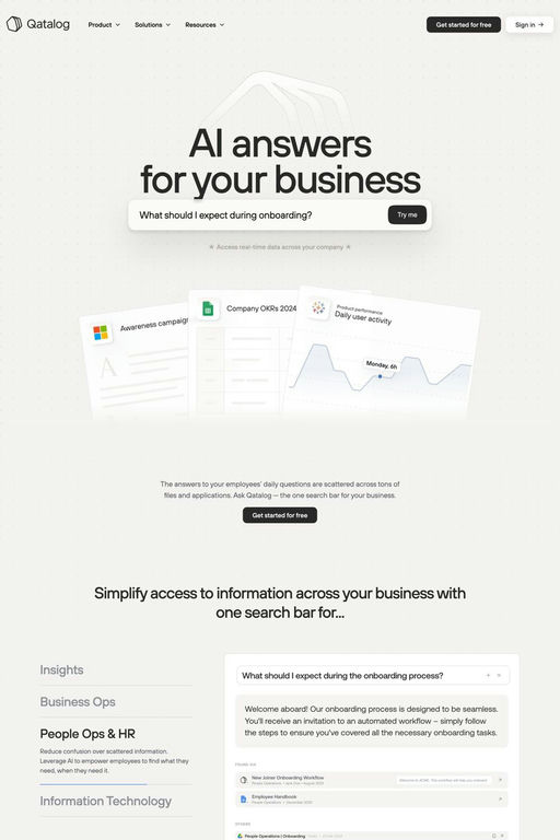 Qatalog website screenshot