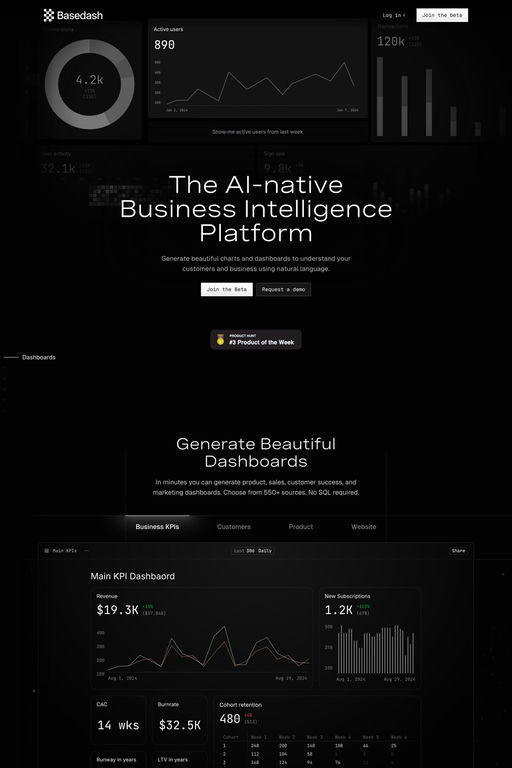 Basedash website screenshot