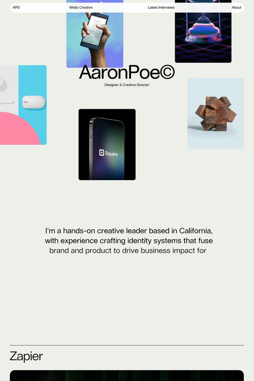 Aaron Poe website screenshot