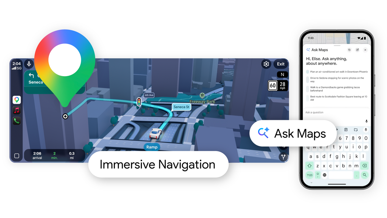 Google Maps revoluciona la navegación con Gemini: experiencia inmersiva y asistente de inteligencia artificial