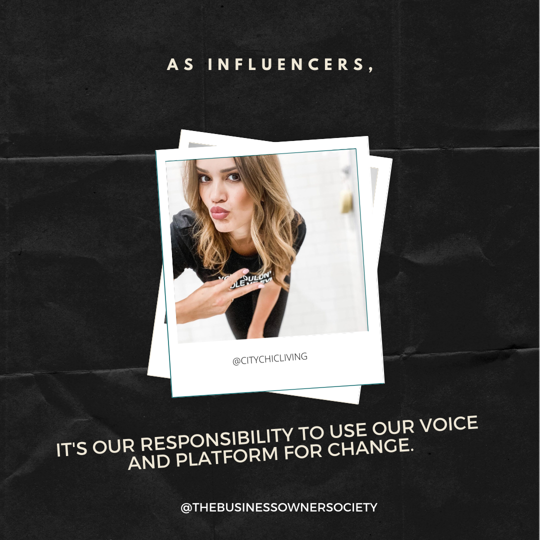 INFLUENCERS: USE YOUR VOICE
