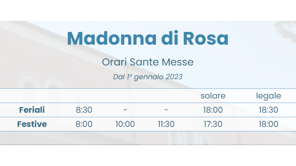 Nuovo orario S. Messe