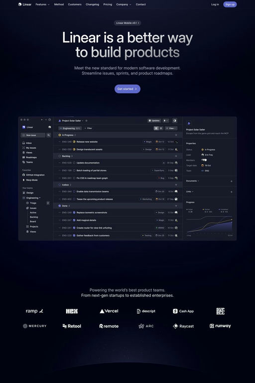 Linear website screenshot