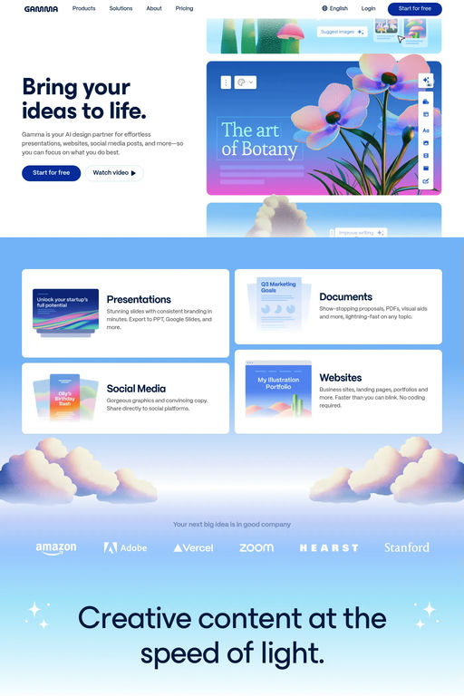 Gamma website screenshot