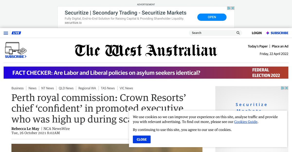 Perth royal commission Crown Resorts chief confident in promoted executive who was high up during scandalous era