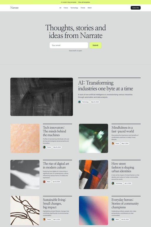 Narrate template screenshot