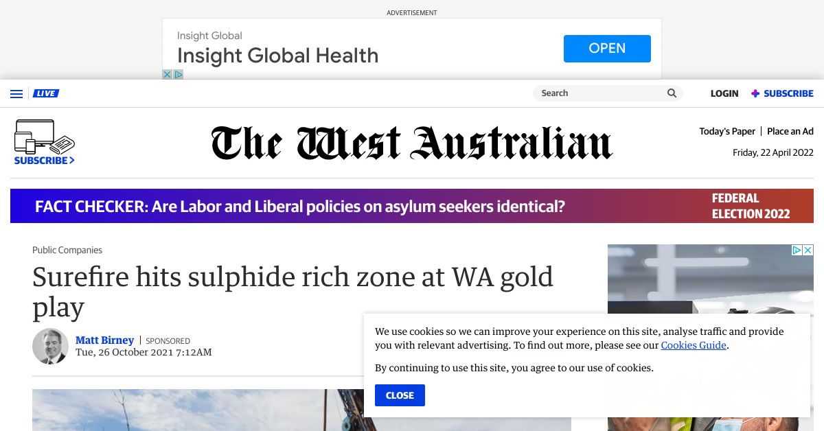 Surefire hits sulphide rich zone at WA gold play