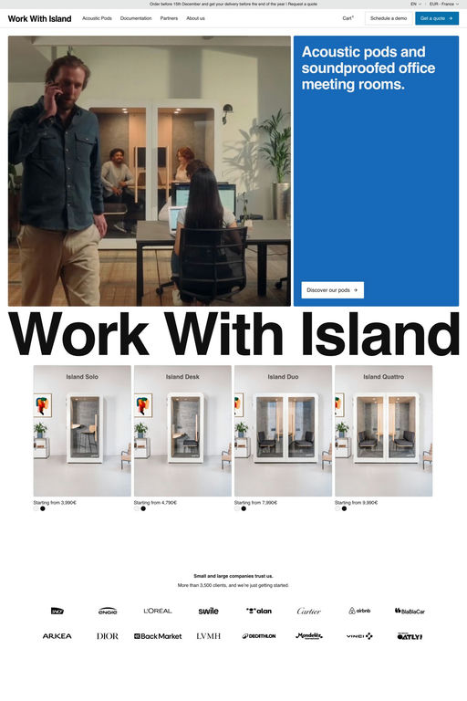 Work with Island website screenshot