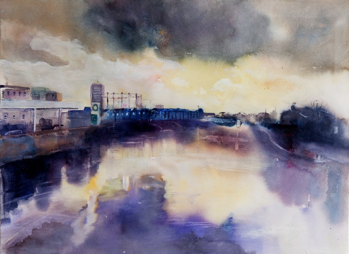 Looking across to gas works from bridge, back of Kings Cross.