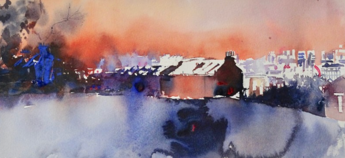 Red sky over Telegraph Hill