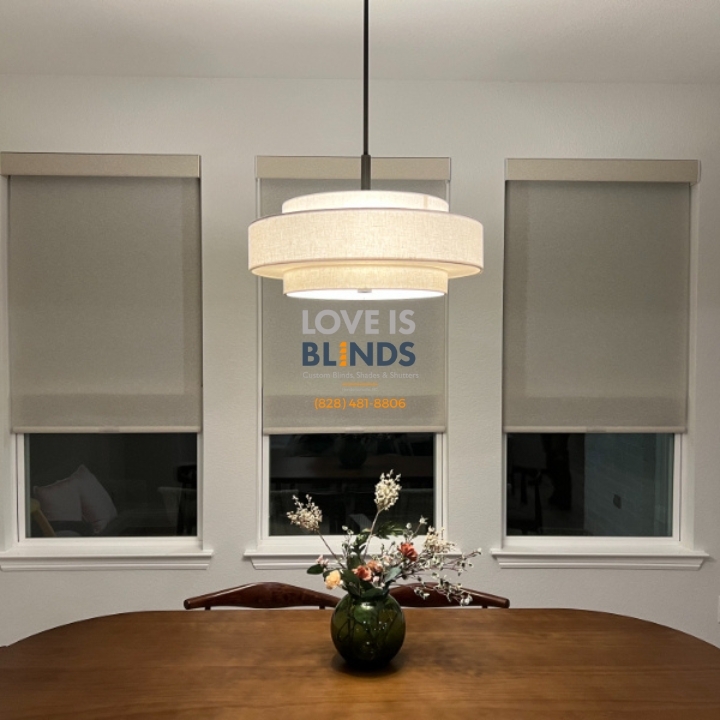 Love is Blinds-Custom Blinds, Shades, Shutters, Hendersonville NC, (828) 481-8806 Custom Shade Installation