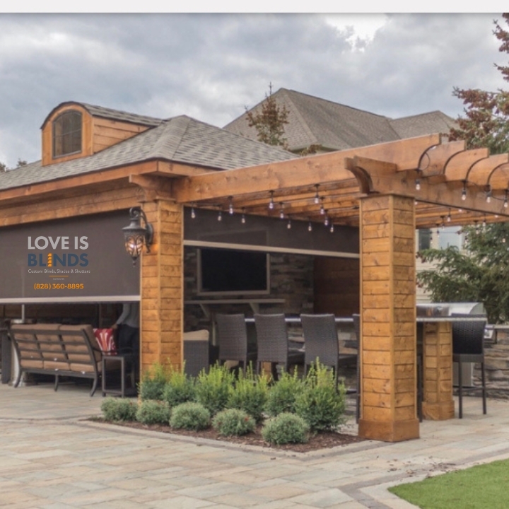 Love is Blinds-Custom Blinds, Shades, Shutters, Canton NC, (828) 360-8895 Exterior Patio Shades