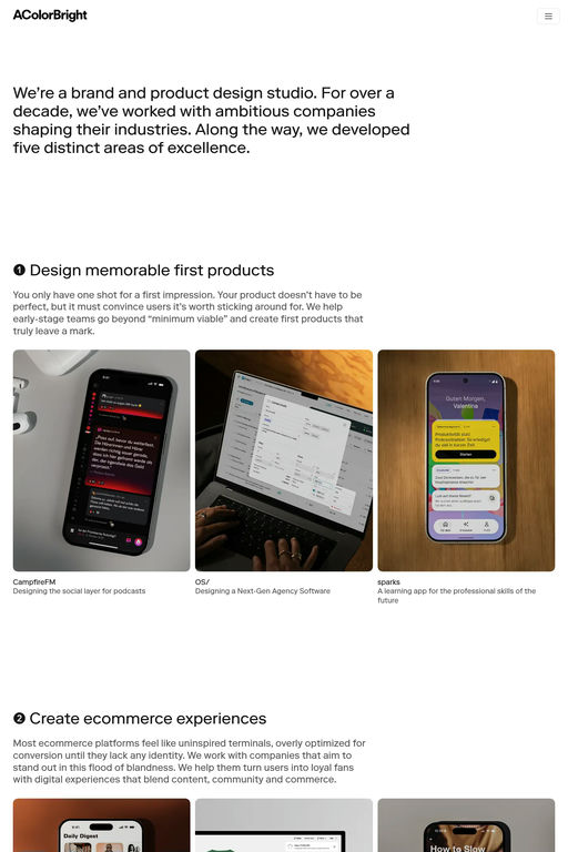 A Color Bright website screenshot