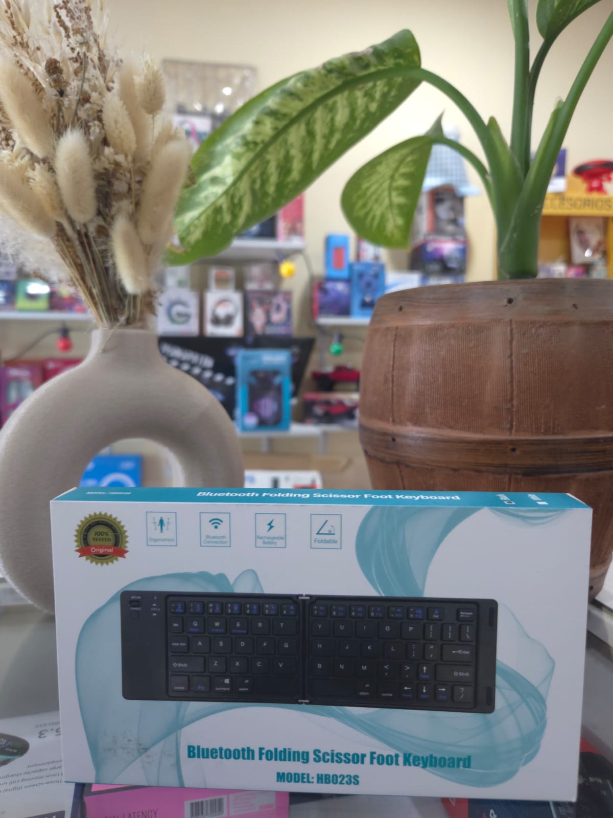 TECLADO MINI BLUETOOTH RECARG. PLEGABLE EC100552 1