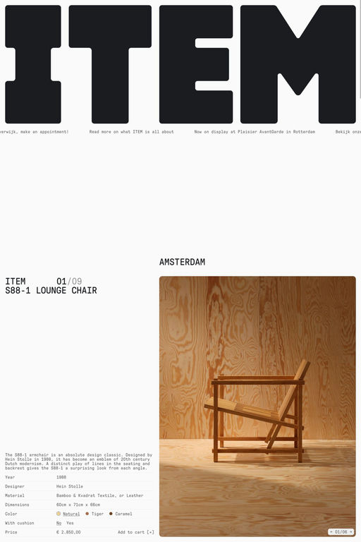 ITEM website screenshot