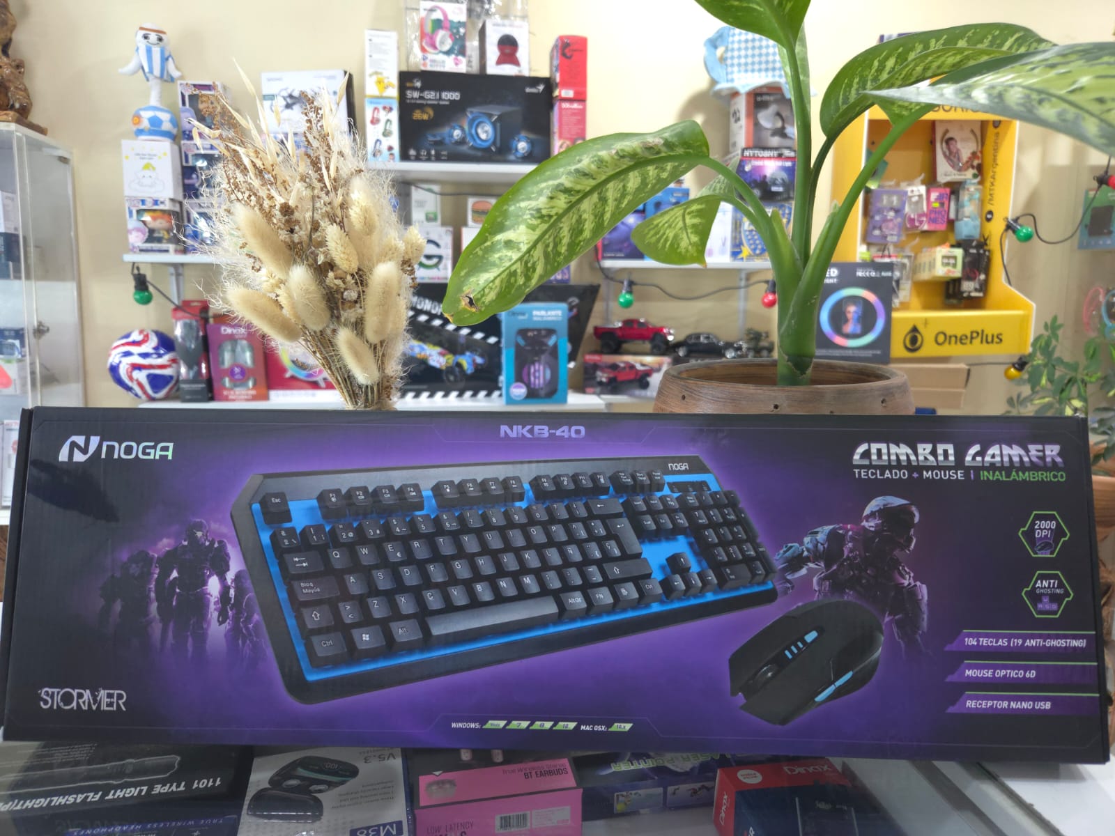 Teclado Mouse Gamer Inalambrico Pc Colores Kit Noga Nkb-40 1