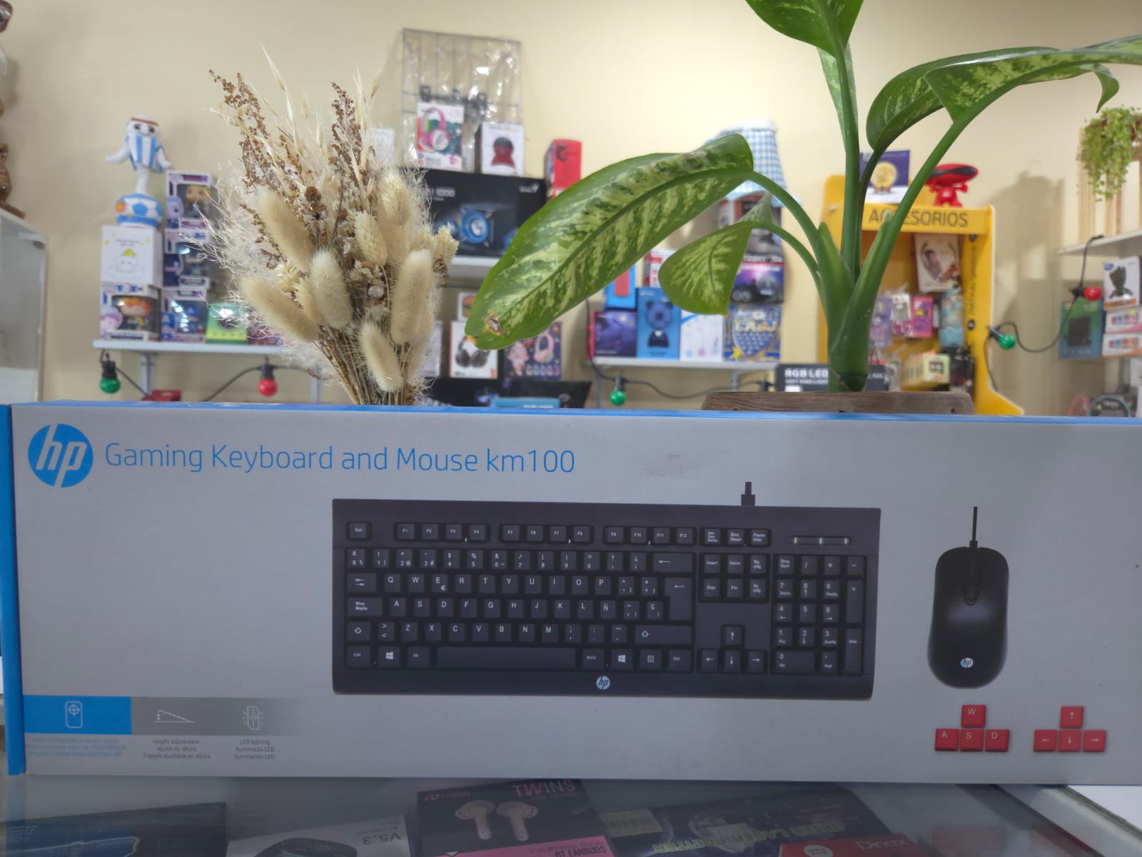 Kit Hp Km100 Gamer Teclado + Mouse + Teclas Rojas Color Del Mouse Negro 1