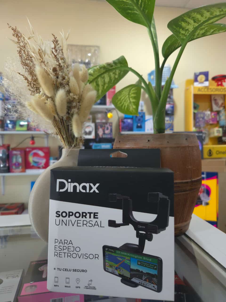 Soporte Dinax Dx-ause001 Para Celular En Espejo Retrovisor  1
