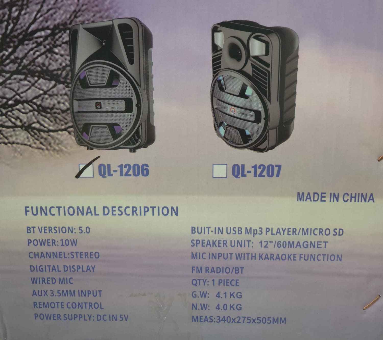 Parlante Q Pmpo 2000W Ql-1206 12" thumbnail 2